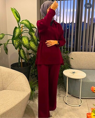 Triko takım bordo