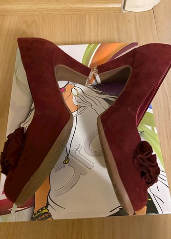38 Beden Bordo Süet Kadın Dolgu Topuklu Stiletto