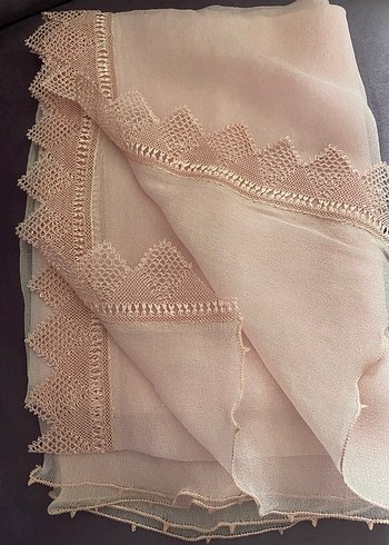 İpek iğne oyalı şal - Görsel 2