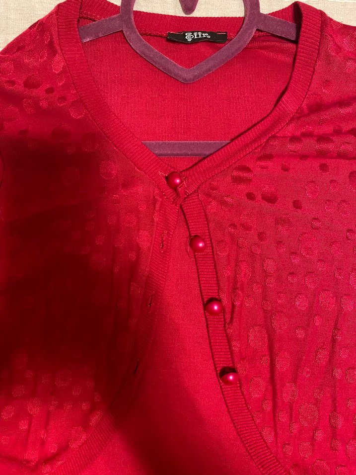 Kız Çocuk Kırmızı Kısa Kollu Bolero - Görsel 2