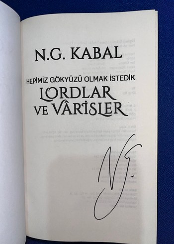 N.G. Kabal - Lordlar ve Varisler Romanı İmzalıdır - Görsel 3