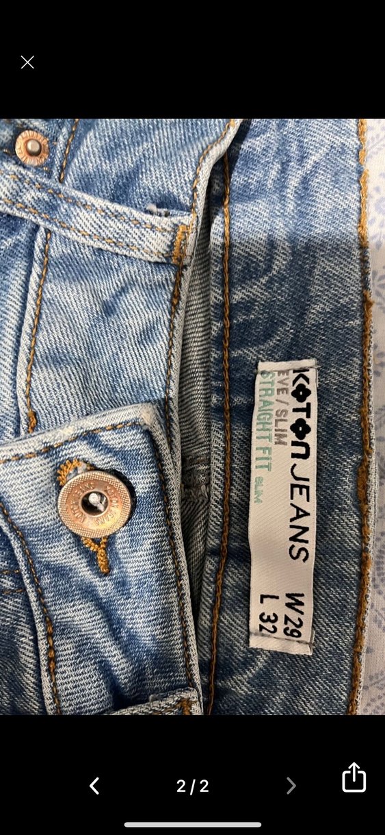 Düğmeli Mavi Denim Kadın Jean - Görsel 2