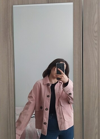 H&M pembe kot ceket 