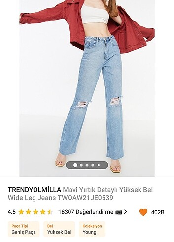 Yüksek bel wide leg jeans