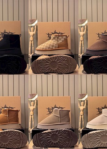 36 Beden UGG Gri Süet Dolgu Topuklu Kadın Bot