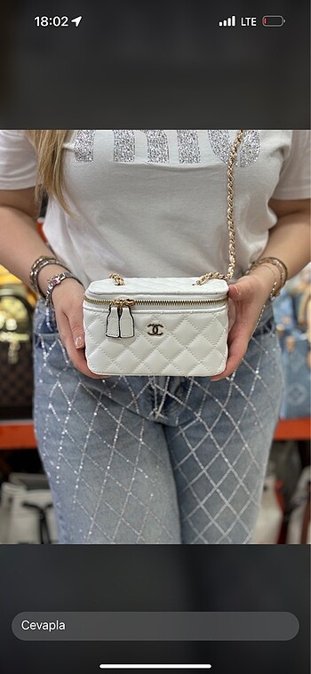  Beden beyaz Renk Chanel kutu çanta