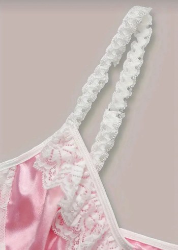 Pembe Dantelli Mini Büstiyer- Kombinezon - Görsel 3