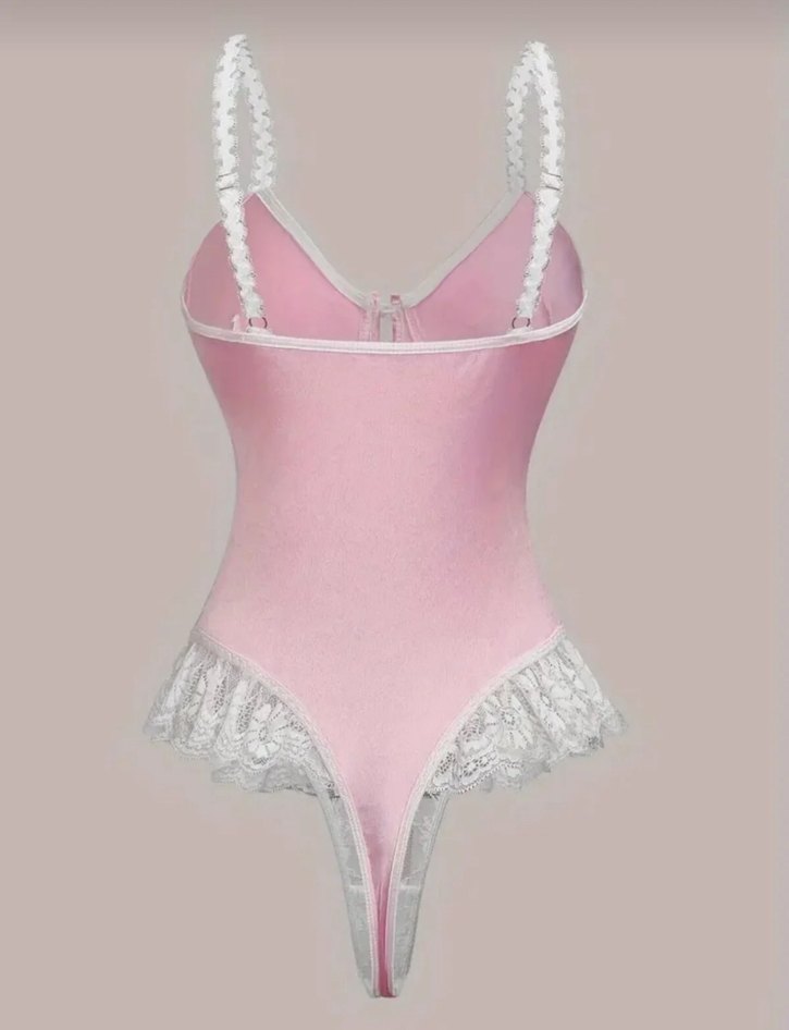 Pembe Dantelli Mini Büstiyer- Kombinezon - Görsel 4