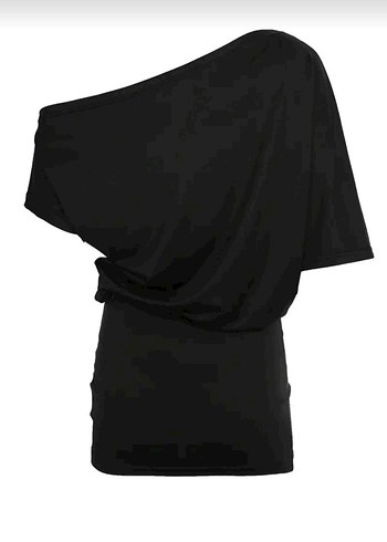 Siyah Mini Kayık Yaka Kadın Elbise - Görsel 3