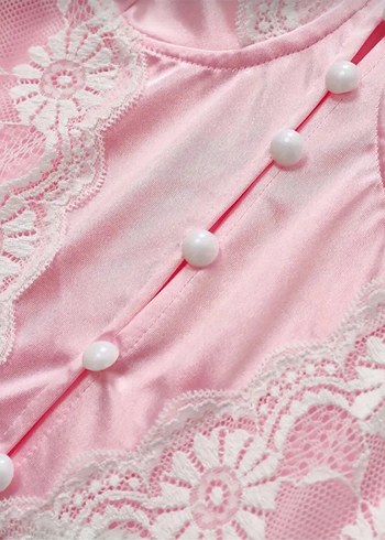 Dantel Detaylı Pudra Pembe Bustiyer- Kombinezon - Görsel 2