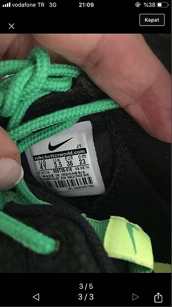 36 Beden Nike spor ayakkabı