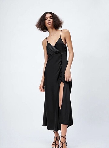 Zara saten elbise
