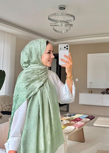 Diğer Marka Muadili Mint Yesili Desenli Sal Rahat Ve Sik