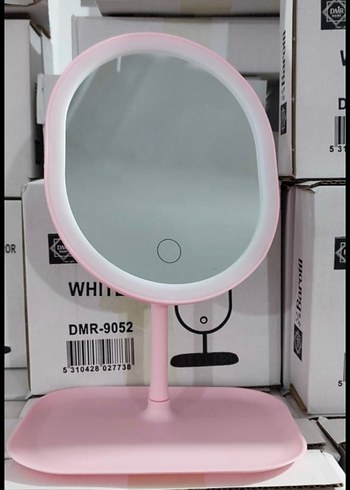 Pembe Işıklı Masaüstü Makyaj Aynası