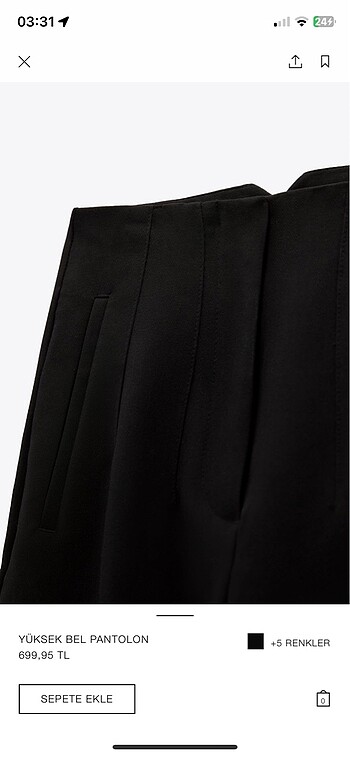 s Beden siyah Renk Zara kadın kumaş pantolon