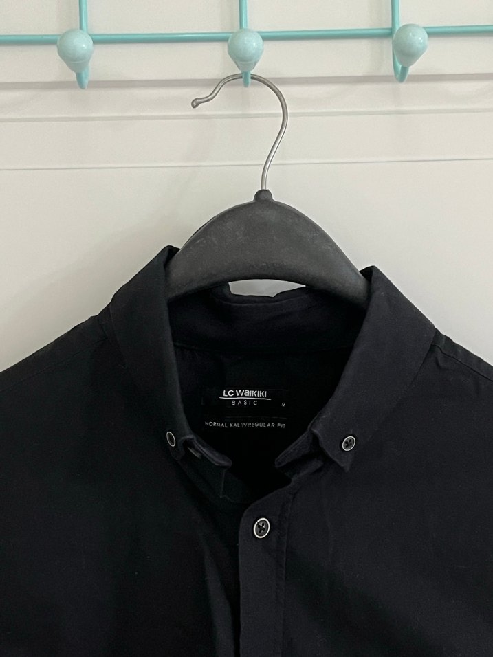 LC waikiki erkek siyah uzun kollu gömlek - Görsel 2