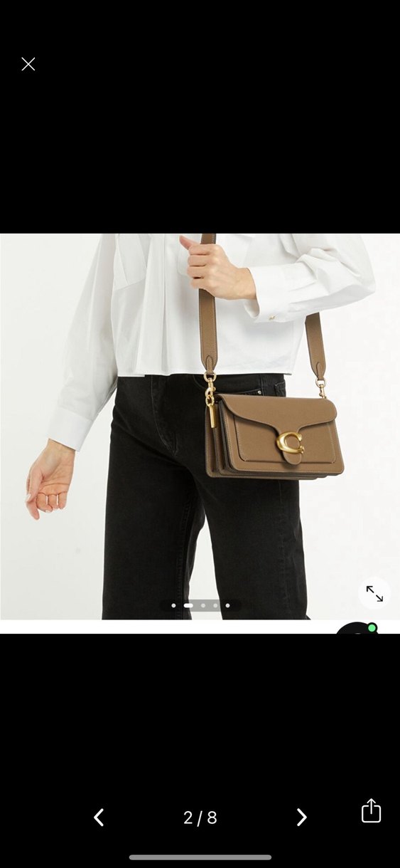 Bej Deri Kadın Omuz Çantası - Görsel 2