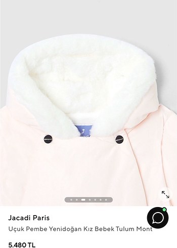 Jacadi Paris Pembe Yenidoğan Bebek Tulum Mont - Görsel 5