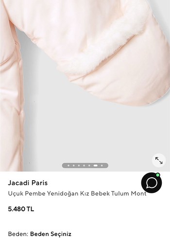 Jacadi Paris Pembe Yenidoğan Bebek Tulum Mont - Görsel 2