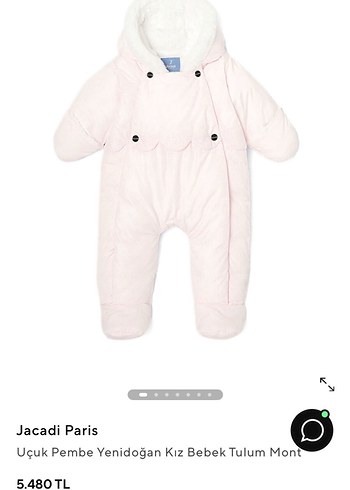 Jacadi Paris Pembe Yenidoğan Bebek Tulum Mont - Görsel 7