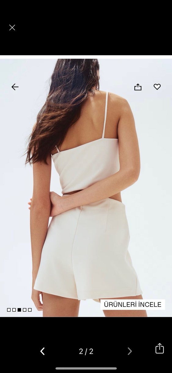 Düğmeli Beyaz Mini Deri Büstiyer - Görsel 2