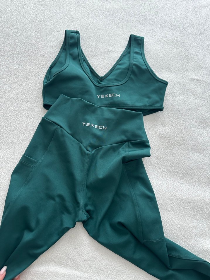 Koyu Yeşil Kadın Spor Tayt - Görsel 3