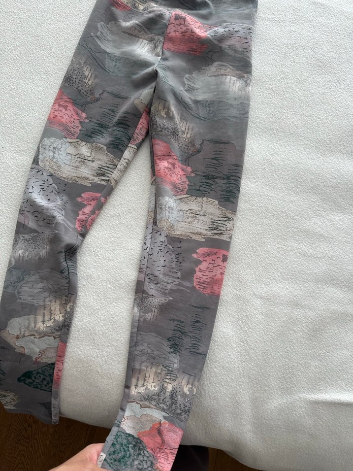 Oysho Gri Tie-Dye Baskılı Kadın Tayt - Görsel 2