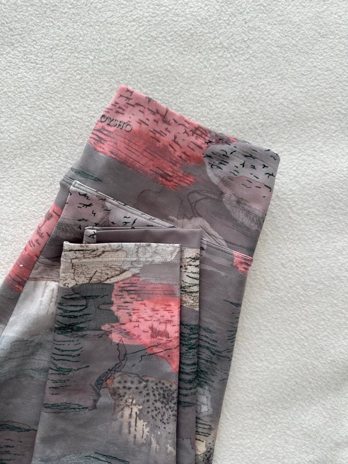 Oysho Gri Tie-Dye Baskılı Kadın Tayt - Görsel 4