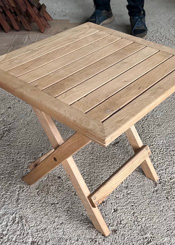 Bej Parlak Ahşap Katlanabilir Çocuk Masası