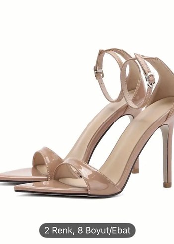 Bej Rugan Stiletto Topuklu Kadın Ayakkabı - Görsel 2