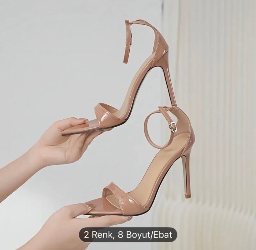 Bej Rugan Stiletto Topuklu Kadın Ayakkabı - Görsel 3