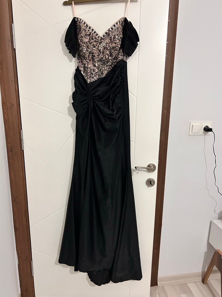 Siyah Uzun Abiye Elbise - Görsel 4