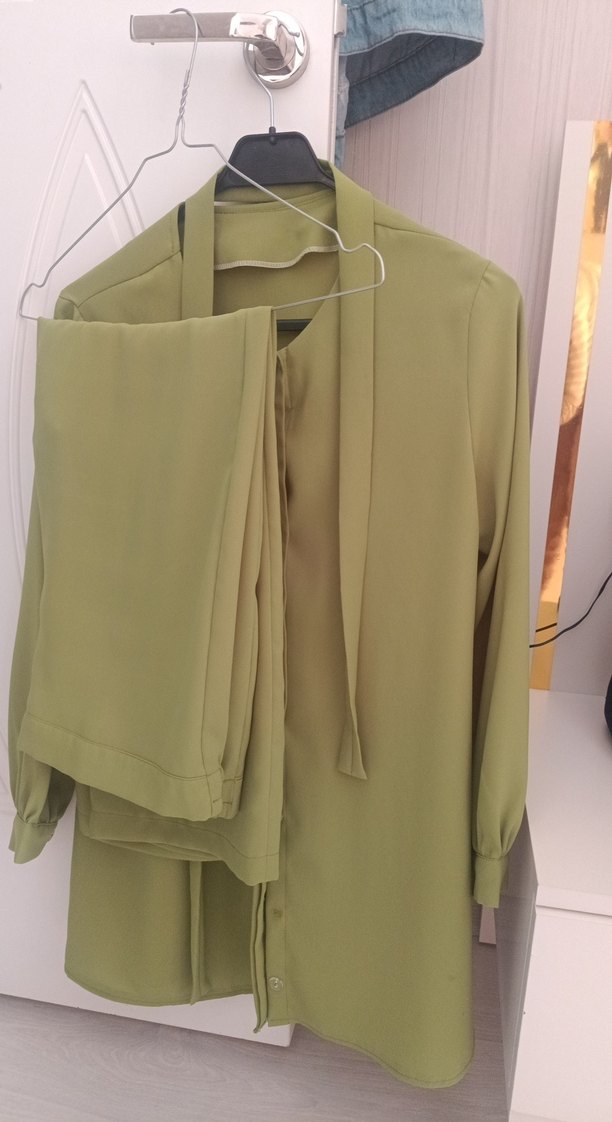 Kadın Haki Uzun Kollu takım özel dikimdir seyyar kemer mevcuttur - Görsel 2