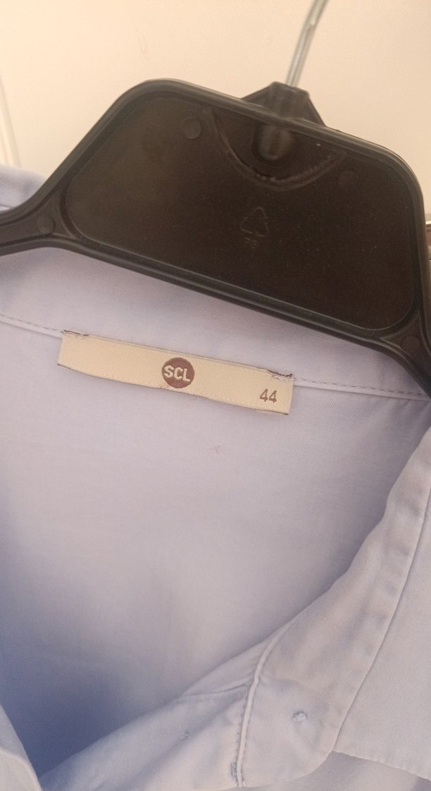 Nakışlı Uzun Kollu Mavi Kadın Keten Gömlek - Görsel 4