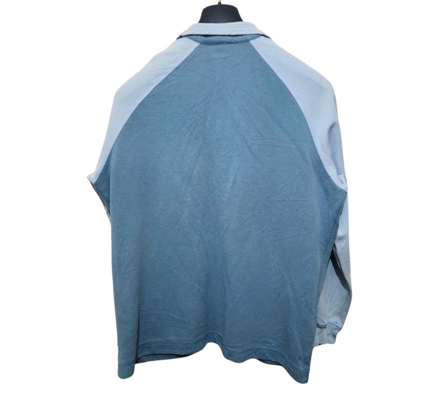 Erkek Gri-Mavi Fermuarlı Sweatshirt - Görsel 2