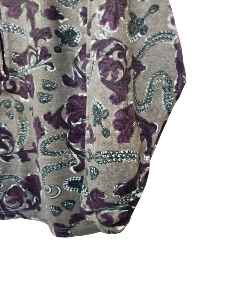 Düğmeli Desenli Kadın Bluz - Görsel 4