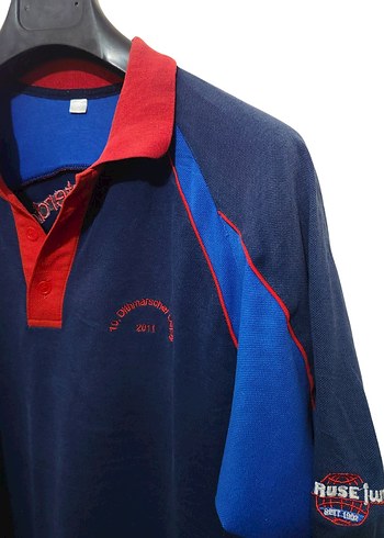 Erkek Koyu Mavi Düğmeli Kısa Kollu Polo Tişört - Görsel 3