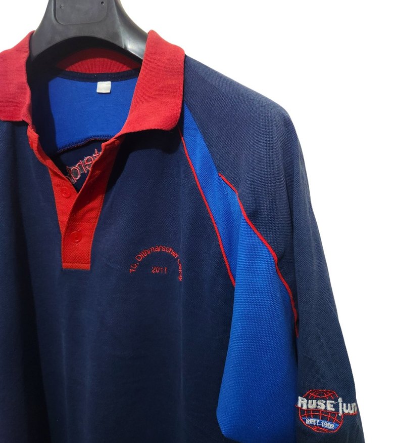 Erkek Koyu Mavi Düğmeli Kısa Kollu Polo Tişört - Görsel 3