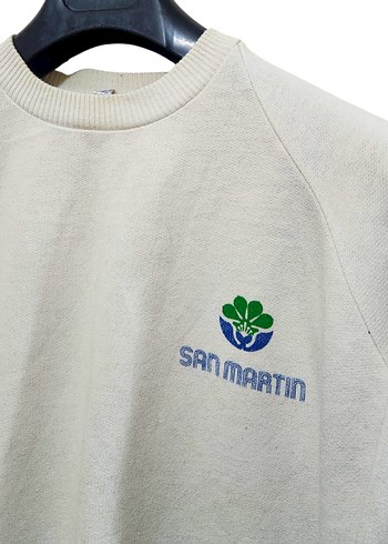 Beyaz Pamuklu Erkek Sweatshirt - Görsel 3