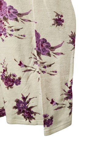 Mor Çiçek Desenli Kadın Uzun Kollu Bluz - Görsel 4
