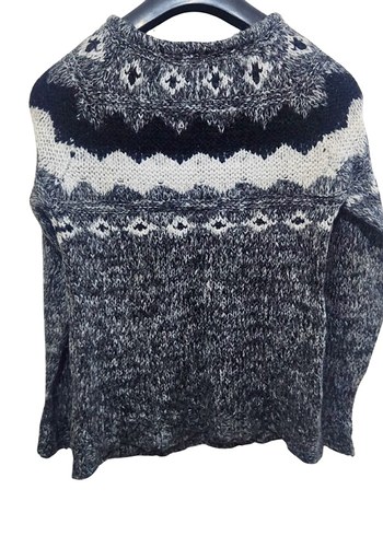 Gri Desenli Triko Kadın Kazak - Görsel 2