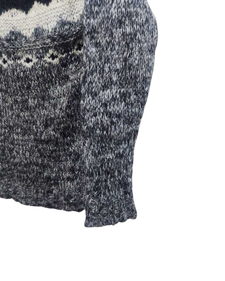 Gri Desenli Triko Kadın Kazak - Görsel 4