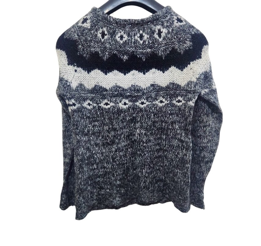 Gri Desenli Triko Kadın Kazak - Görsel 2