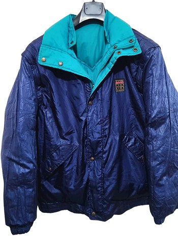 90's Vintage Kaz Tüyü Bomber Çift Taraflı Mont - Görsel 4