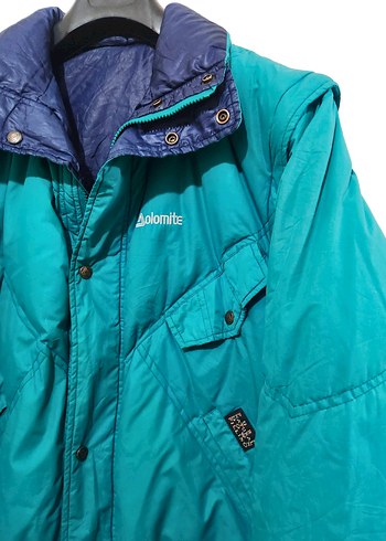 90's Vintage Kaz Tüyü Bomber Çift Taraflı Mont - Görsel 3