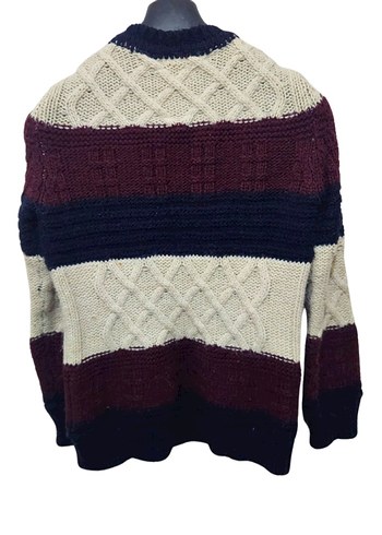 Renkli Çizgili Örgü Erkek Kazak - Görsel 3