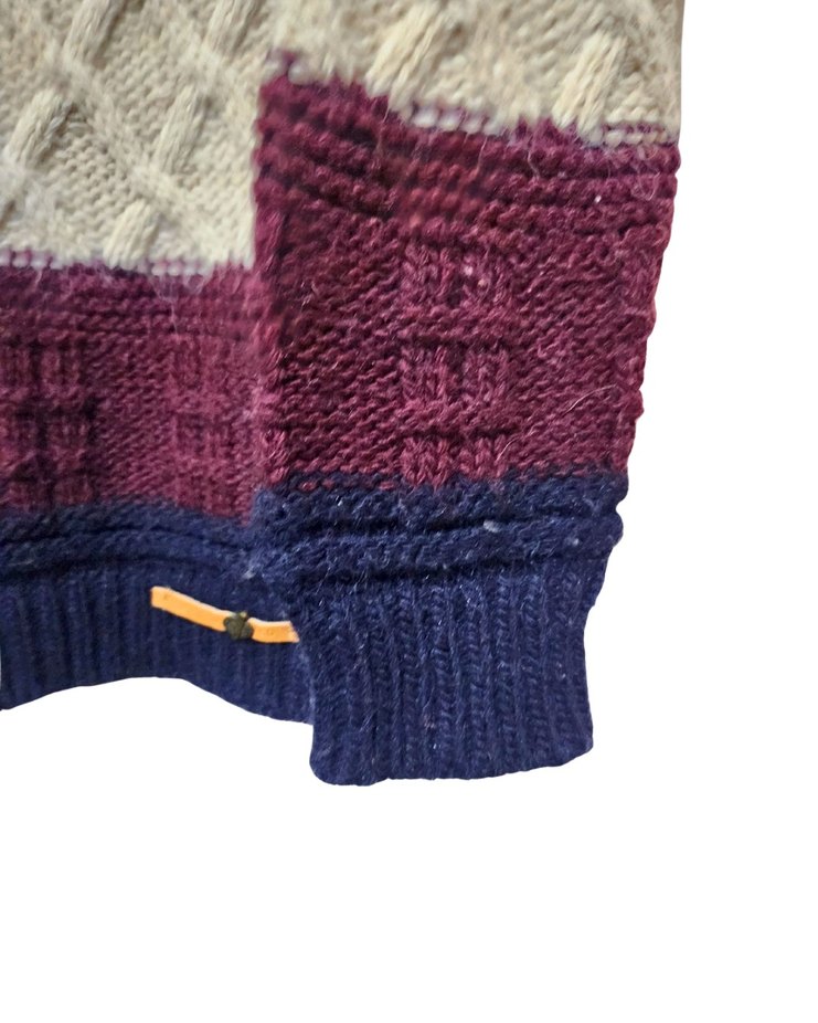 Renkli Çizgili Örgü Erkek Kazak - Görsel 4