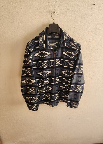 90's Vintage Desenli Polar Ceket 