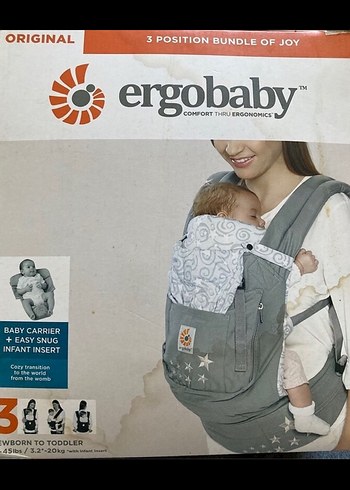 Diğer ERGO BABY Gri Ergonomik Bebek KANGURU