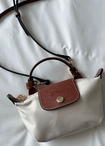 Longchamp krem 0 numara xs askılı çanta 